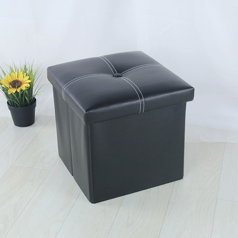 12 inch Non-slip Foldable Ottoman Storage Stool